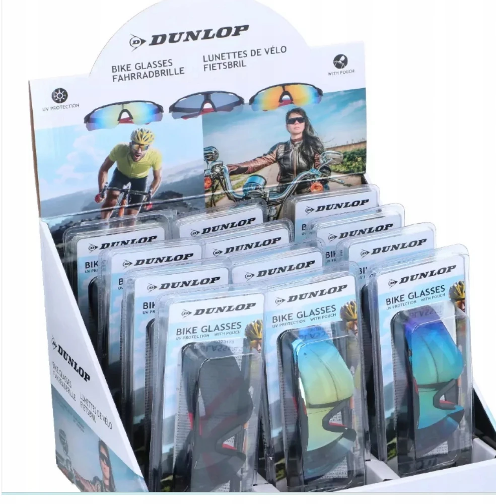 Bez Marki Dunlop akiniai dviračiui ir bėgimui, Uv 400, juodi/raudoni
