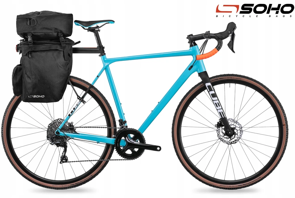 Bez Marki Duża sakwa rowerowa torba do roweru SOHO na bagażnik trzykomorowa 44 l