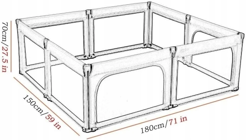 Bez Marki Duży Kojec dla Dziecka VTERLY 150x180 cm – Pilka