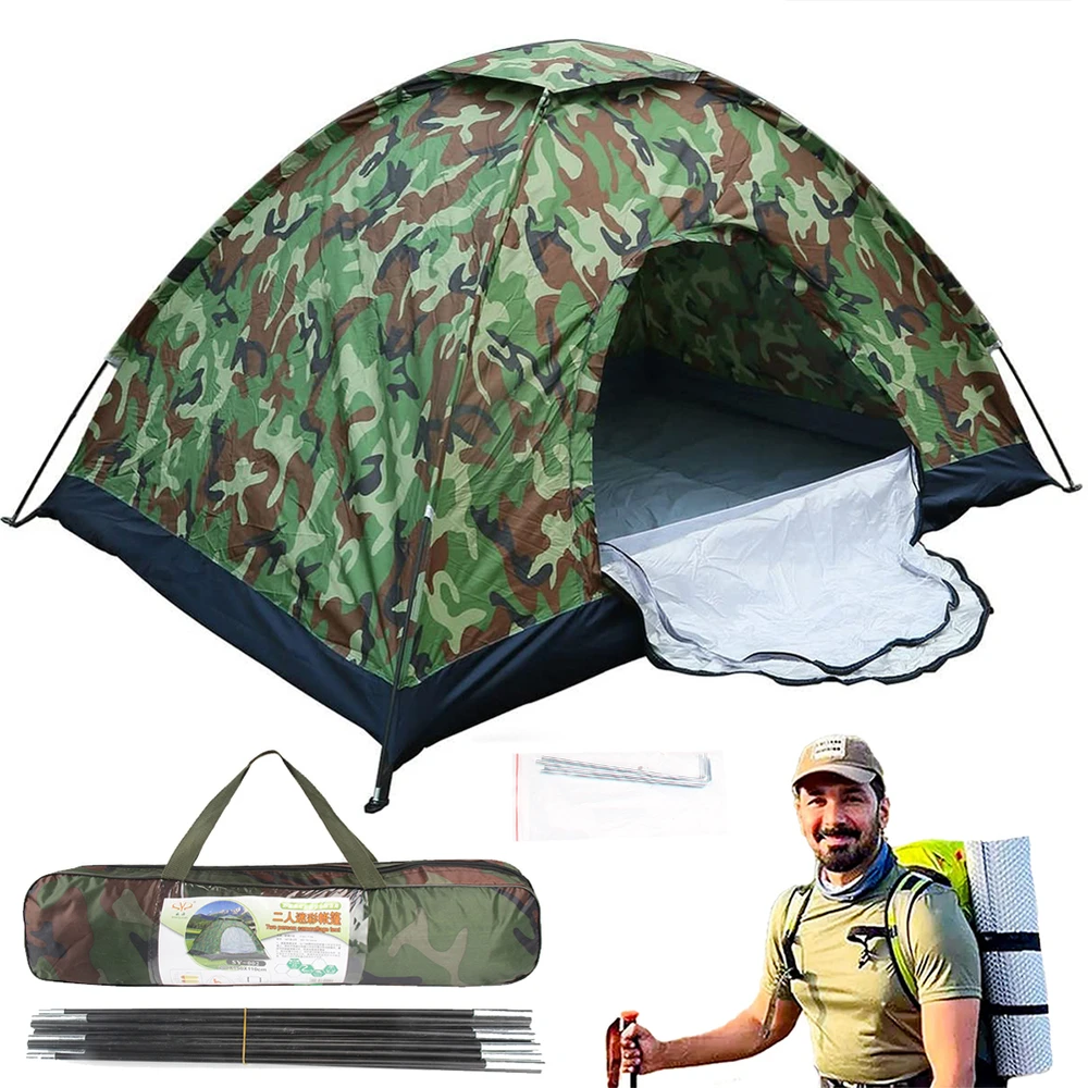 Bez Marki Dviejų asmenų turistinė kempingo palapinė, vandeniui atspari CAMO OXFORD 200X150cm
