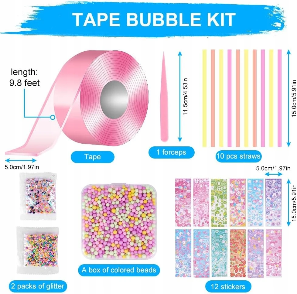 Bez Marki DVIPUŠĖ BURBULĖLIŲ JUOSTOS PŪSTI BURBULULIUS BUBBLE NANO SQUISH BUBBLES 3m