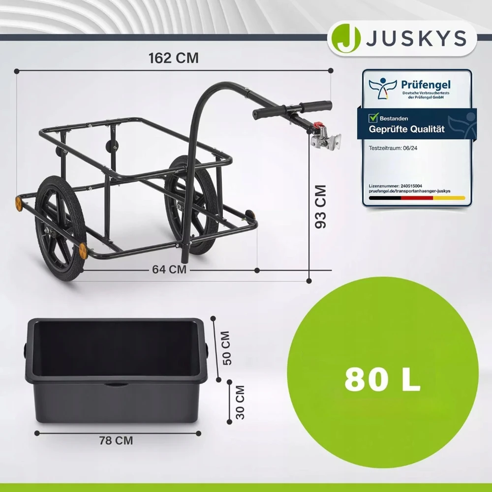 Bez Marki DVIRAČIO BAGAŽO PRIEKABA 90L DVIRAČIUI + JUOSTA