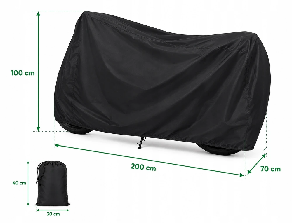 Bez Marki DVIRAČIO DENGIMAS MOTOROLERIS ATSPIRUS VANDENIUI 200x110x70cm Juodas DIDELIS SAGTIS
