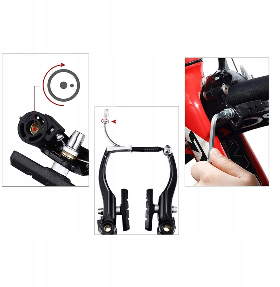Bez Marki Dviračio stabdžių kaladėlės V-Brake trinkelės priekiniai galiniai 110 mm juodi SET