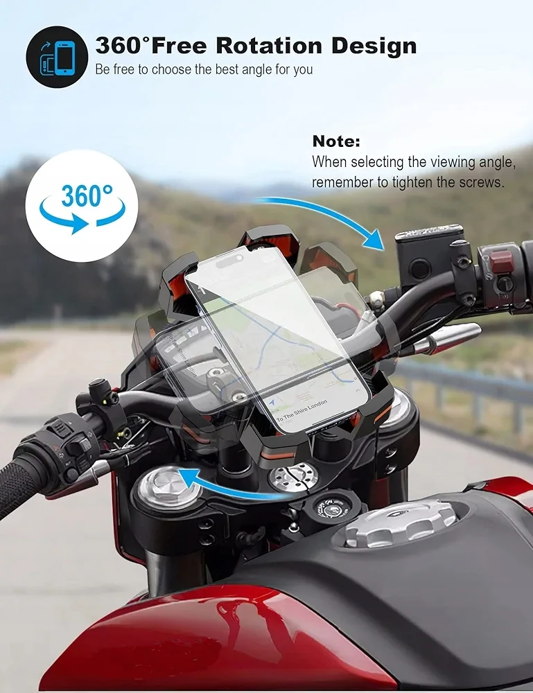 Bez Marki Dviračio telefono laikiklis 4.7-7 colių, pasukamas 360°