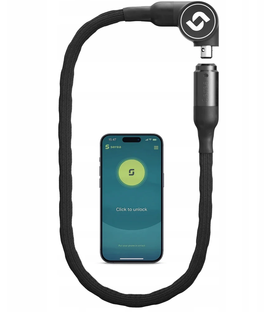 Bez Marki Dviratininkų užraktas - Serea Swift - Išsiregistravimas per išmanųjį telefoną - NFC technologija be baterijos - Ø8 mm / 125 cm