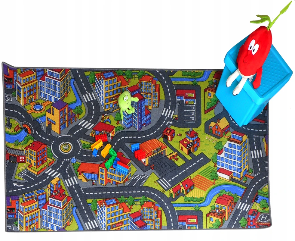 Bez Marki Dywan antypoślizgowy miasto ulice uliczki 200x120
