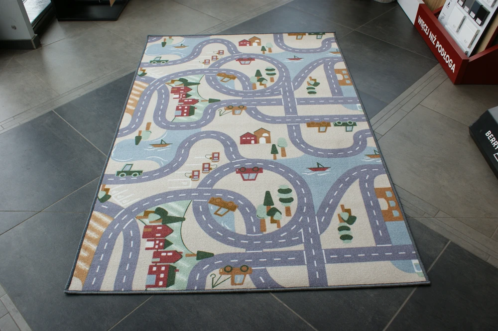 Bez Marki Dywan dziecięcy 120x180 ULICZKI, DROGI SKANDYNAWSKIE