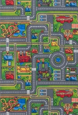 Bez Marki Dywan dziecięcy 140x190 ULICZKI, DROGI, DYWANIK