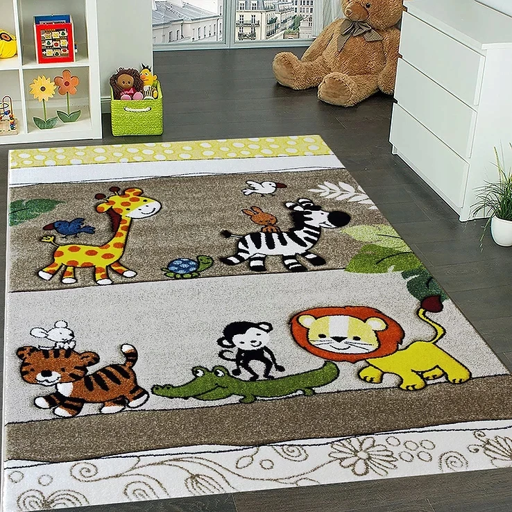 Bez Marki DYWAN DZIECIĘCY 160x230 ZWIERZĘTA ZOO GRUBY FRYZ