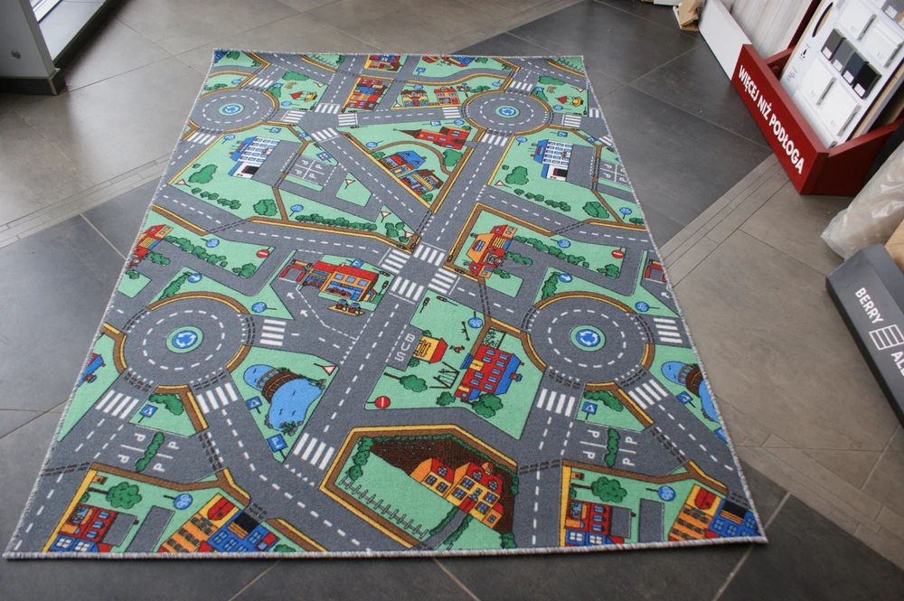 Bez Marki Dywan dziecięcy 200x300 ULICZKI, DROGI , RONDA, DUŻY DYWAN DO PRZEDSZKOLA