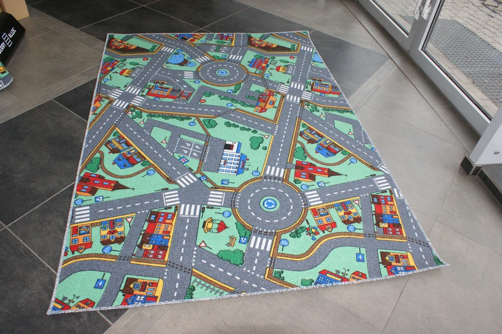 Bez Marki Dywan dziecięcy 200x300 ULICZKI, DROGI , RONDA, DUŻY DYWAN DO PRZEDSZKOLA