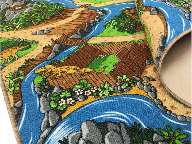 Bez Marki DYWAN Dziecięcy Dinozaury DINO 150x200 / ulice REX