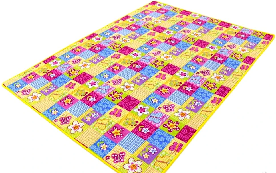 Bez Marki DYWAN DZIECIĘCY kolorowy w kwiatki 150x200 Promocj