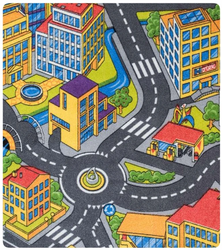 Bez Marki DYWAN DZIECIĘCY MATA DROGI ULICE MIASTO 120x160