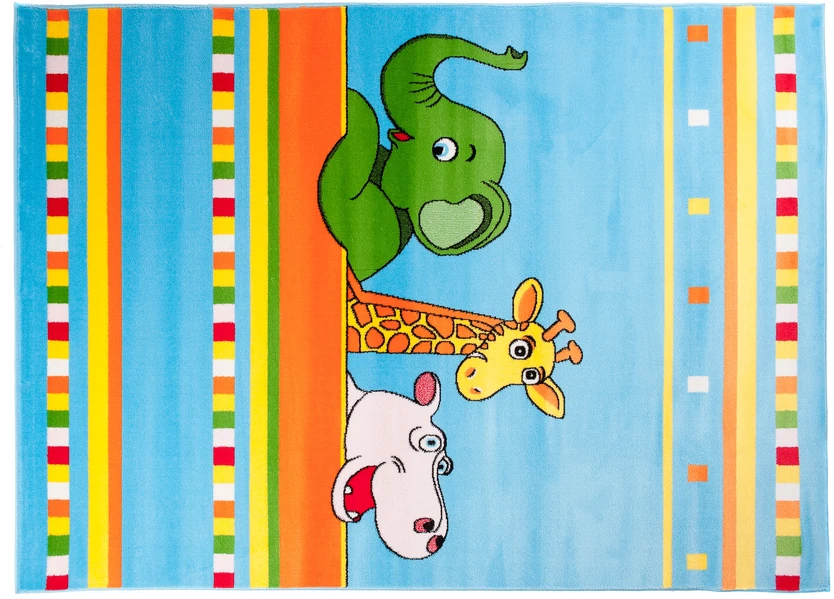 Bez Marki DYWAN FUN KIDS 100x160 DZIECI Słonik Żyrafa 760bl