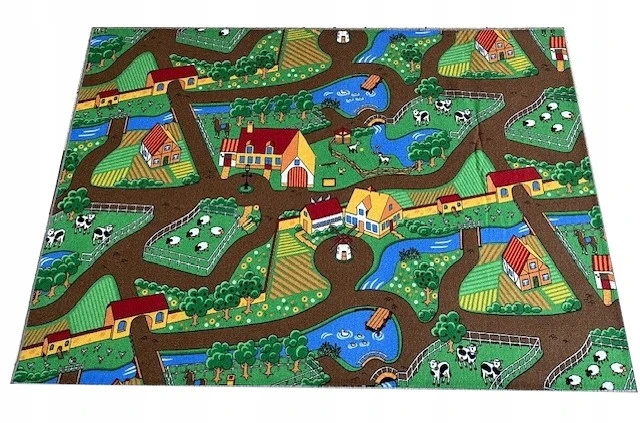 Bez Marki Dywan miasto wieś ulice cars Scanroad Farma 200x240 dwustronny