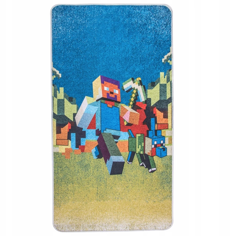 Bez Marki Dywan Minecraft 120x180 Dziecięcy Antypoślizgowy Gamingowy do Pokoju Gracza