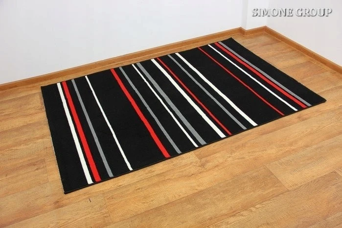 Bez Marki Dywan NOWOCZESNY Fantastik Juodas Pasy 160x225 cm