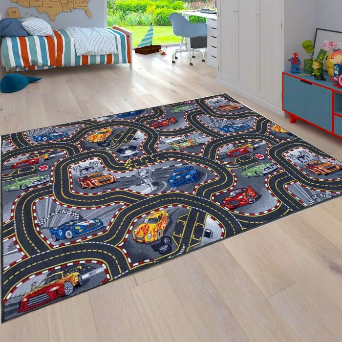 Bez Marki DYWAN ULICE MIASTO Auta Cars 160x200 pilka popiel