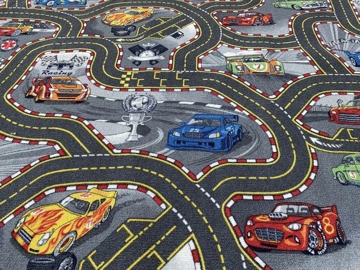 Bez Marki DYWAN ULICE MIASTO Auta Cars 160x200 pilka popiel