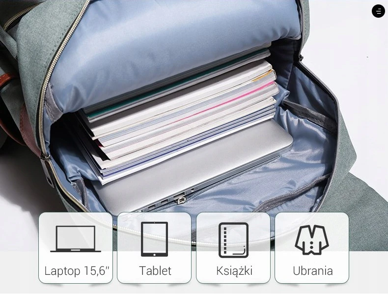 Bez Marki Džinsinis Oxford kuprinė nešiojamam kompiuteriui 15.6" su Usb