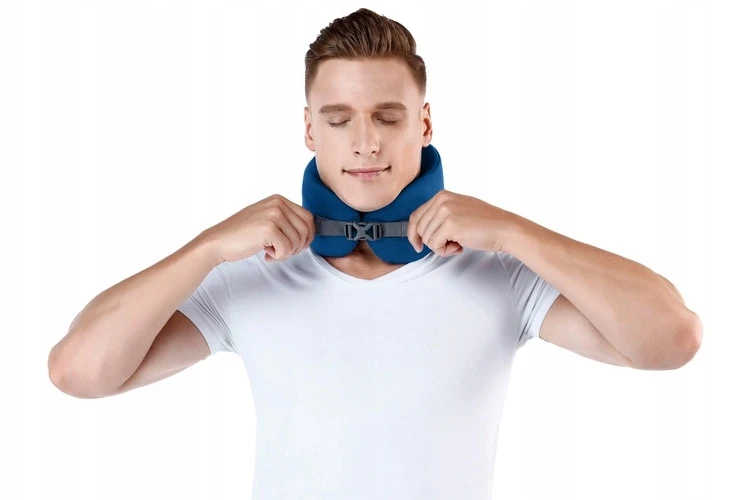Bez Marki EASY NAP vidutinė kelioninė pagalvė mėlyna su akse.