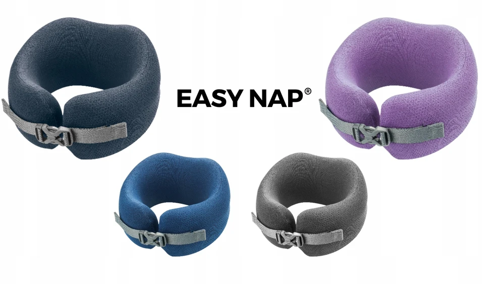 Bez Marki EASY NAP vidutinė kelioninė pagalvė mėlyna su akse.