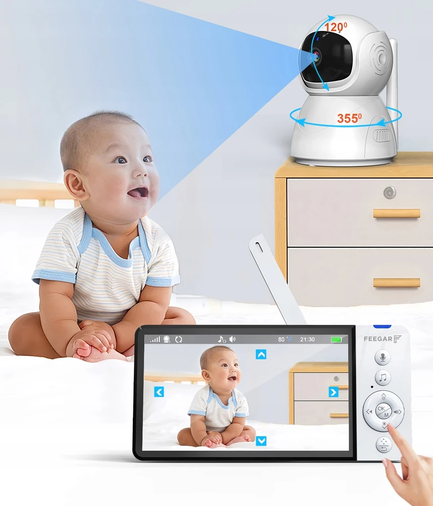 Bez Marki ELECTRONIC NANNY Feegar DVI kamera LCD 5 colių 5000 mAh ZOOM Įrašymas