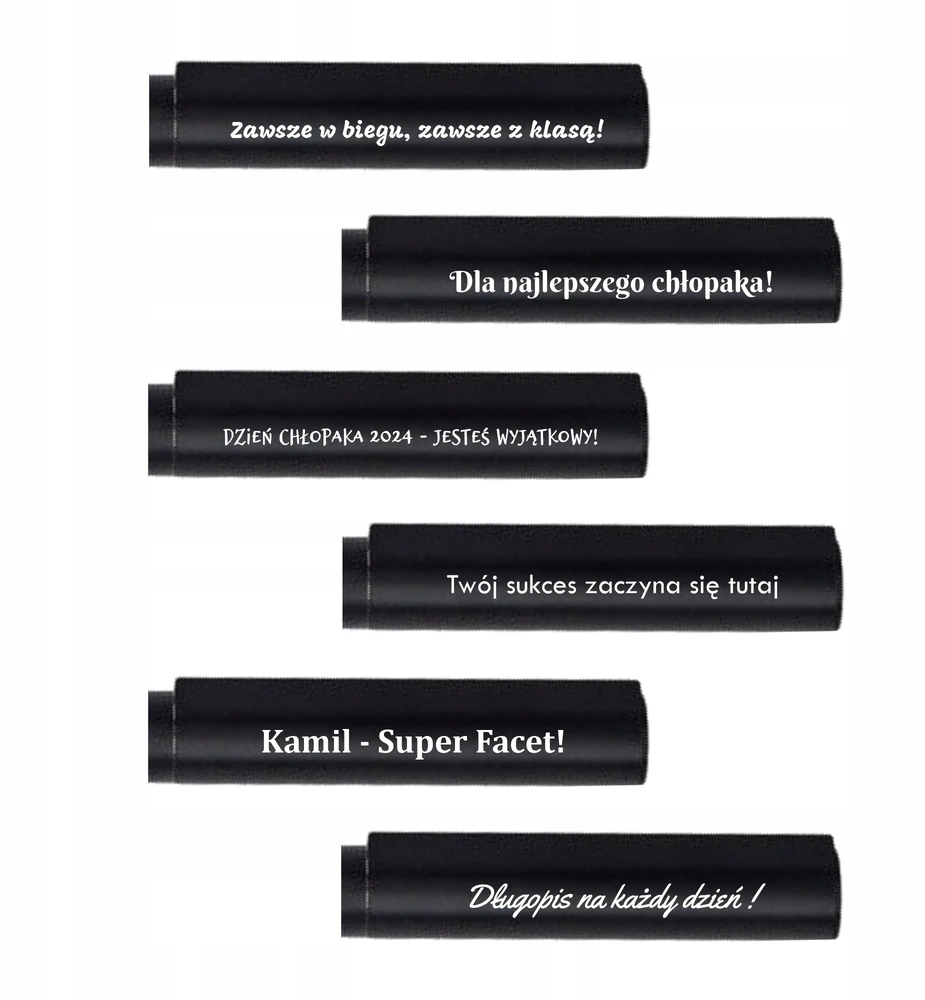 Bez Marki Elegantiškas juodas rašiklis su graviravimu ir dedikacija dėžutėje