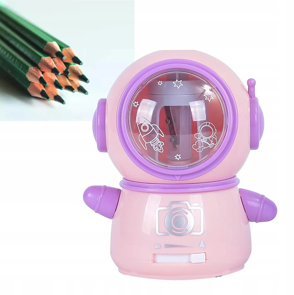 Bez Marki Elektrinė pieštukų drožtuvė "astronautas", rožinė