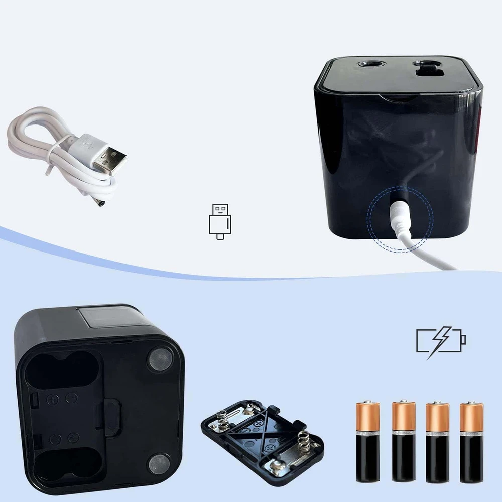 Bez Marki Elektrinis pieštukų drožtukas Usb/baterijos, 2 skylės, automatinis