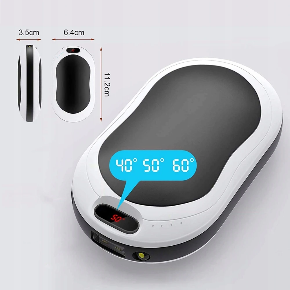 Bez Marki Elektrinis rankų šildytuvas Powerbank 10000Mah žibintuvėlis Massage 4in1 LCD