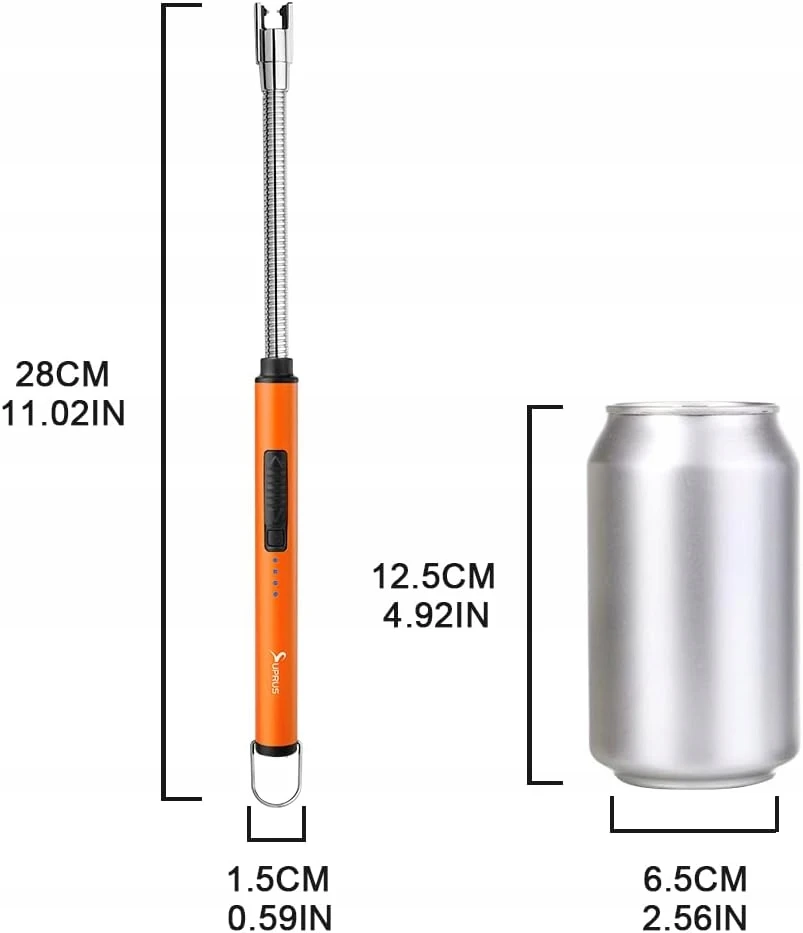 Bez Marki ELEKTRINIS žiebtuvėlis ARC ORANŽINĖ BE liepsnos USB