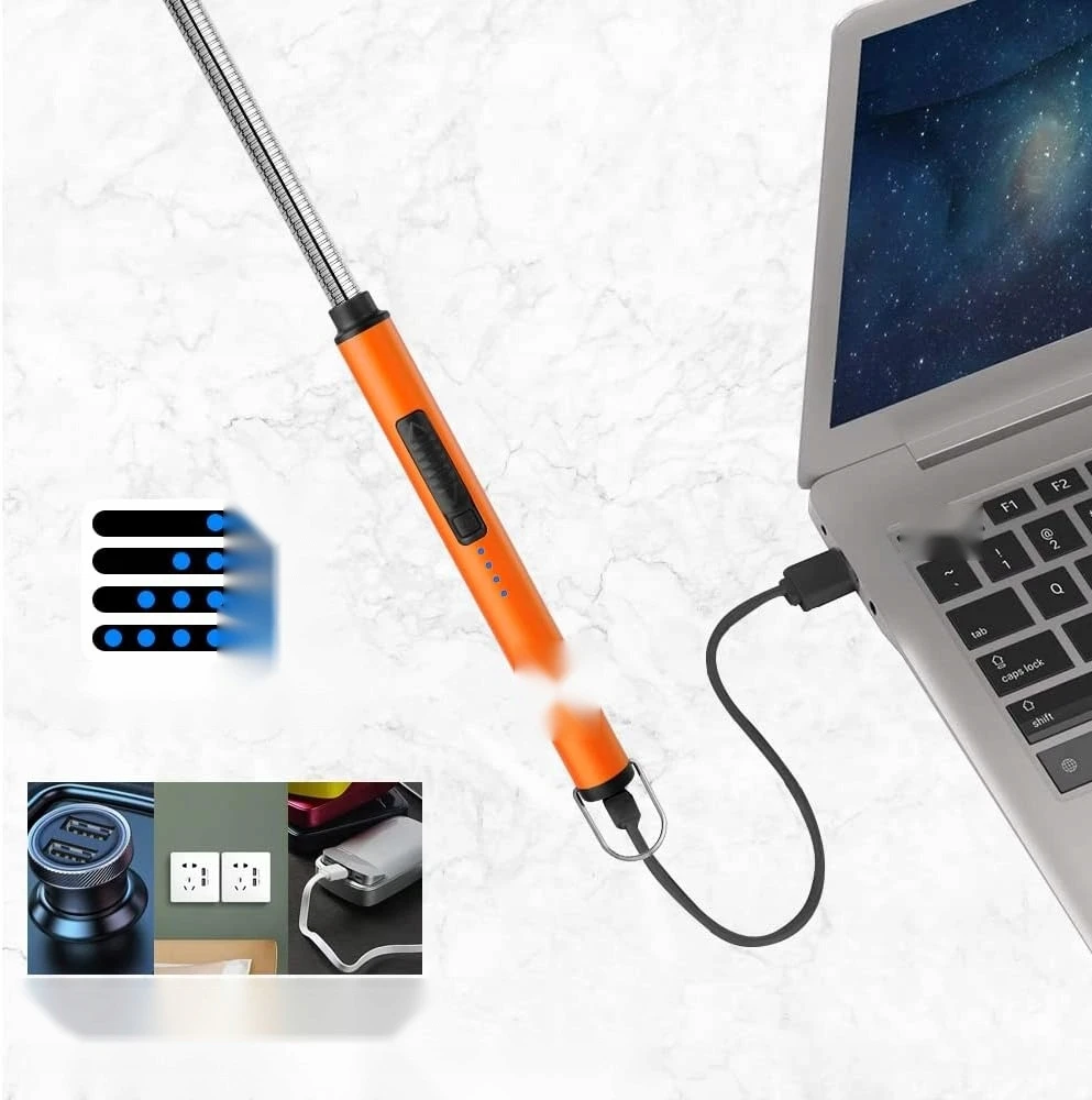 Bez Marki ELEKTRINIS žiebtuvėlis ARC ORANŽINĖ BE liepsnos USB