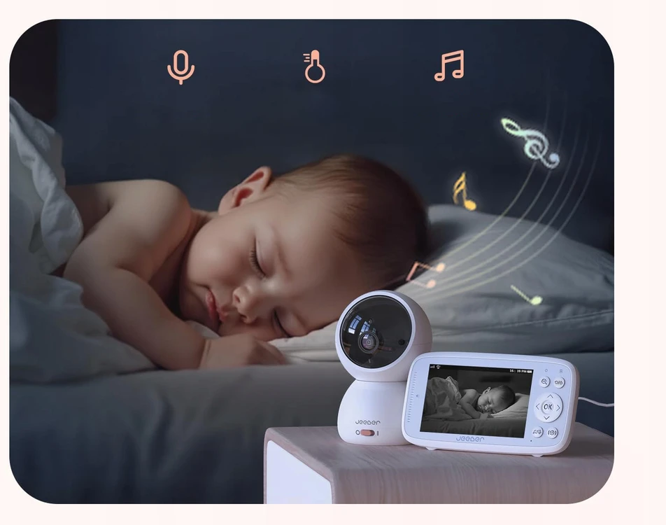 Bez Marki Elektroninis kūdikio monitorius su 2K kamera 4 colių WiFi monitoriaus verksmo aptikimo termometras
