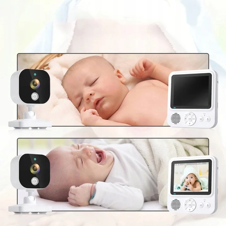 Bez Marki Elektroninis kūdikio monitorius su WiFi kamera, pasukamas 2K 3MPx LCD 5" 4xzoom +