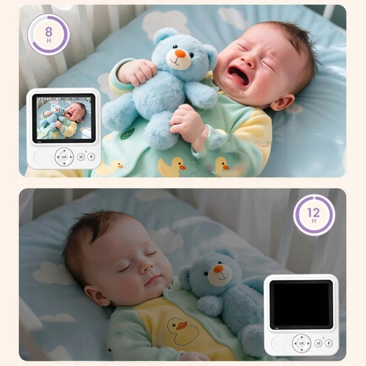 Bez Marki Elektroninis kūdikio monitorius su WiFi kamera, pasukamas 2K 3MPx LCD 5" 4xzoom +