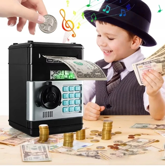 Bez Marki ELEKTRONINIS NAMŲ SAUGUS PINIGŲ PAGRINDAS PIGGY BANK INDĖLIŲ APARATAS PINIGŲ BANKNOTAI