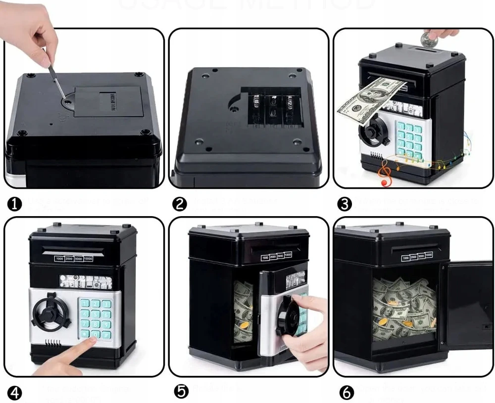 Bez Marki ELEKTRONINIS NAMŲ SAUGUS PINIGŲ PAGRINDAS PIGGY BANK INDĖLIŲ APARATAS PINIGŲ BANKNOTAI