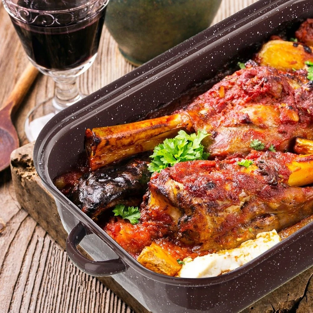 Bez Marki Emaliuota keptuvė, žąsų keptuvė mėsai, žuviai, daržovėms kepti, 2x1,5
