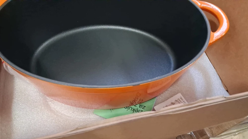 Bez Marki EMALIUOTA ketaus skrudinimo skarda, DIDELI INDUKCINĖ, DUJINĖ ORKŠNĖ, PUODAS 6L