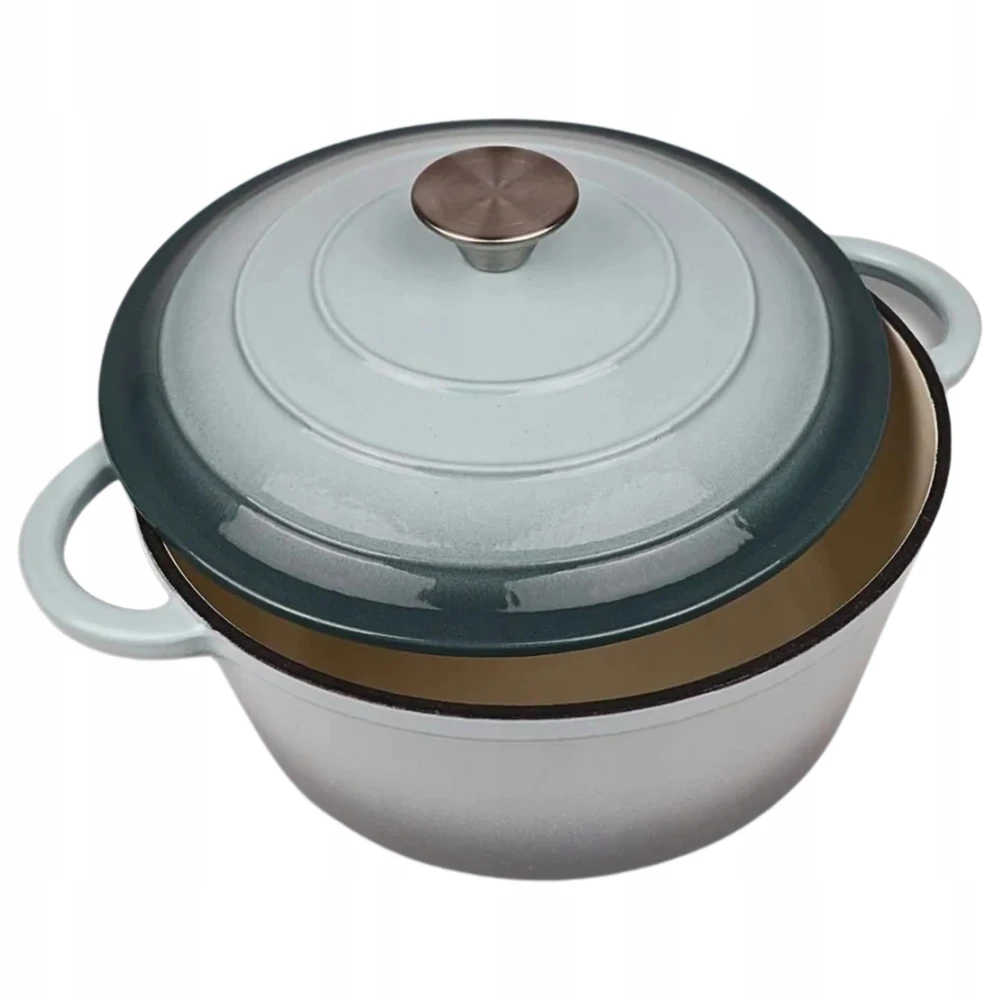 Bez Marki Emaliuotas ketaus puodas HAGE 4L 24 cm jūros druska Indukcinė dujinė orkaitė