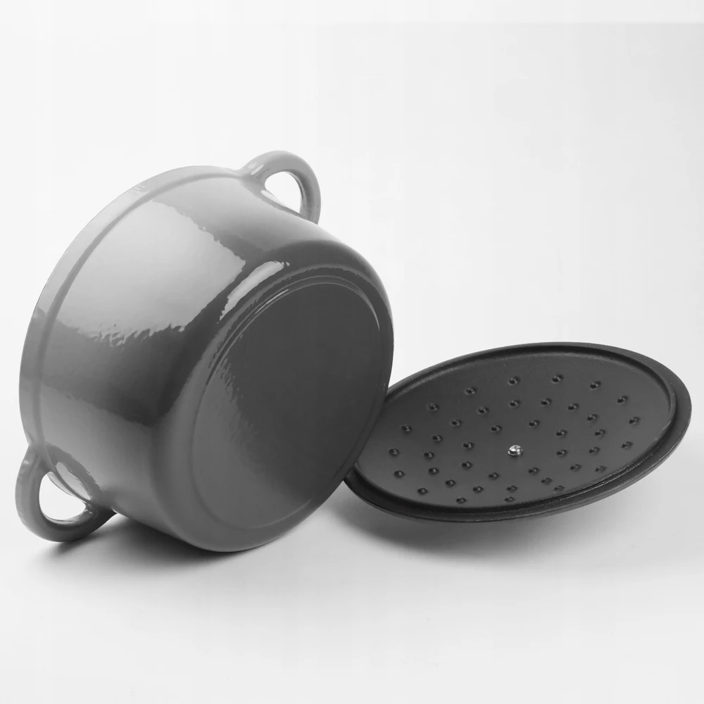 Bez Marki Emaliuotas ketaus puodas, pilkas, 3,8l,