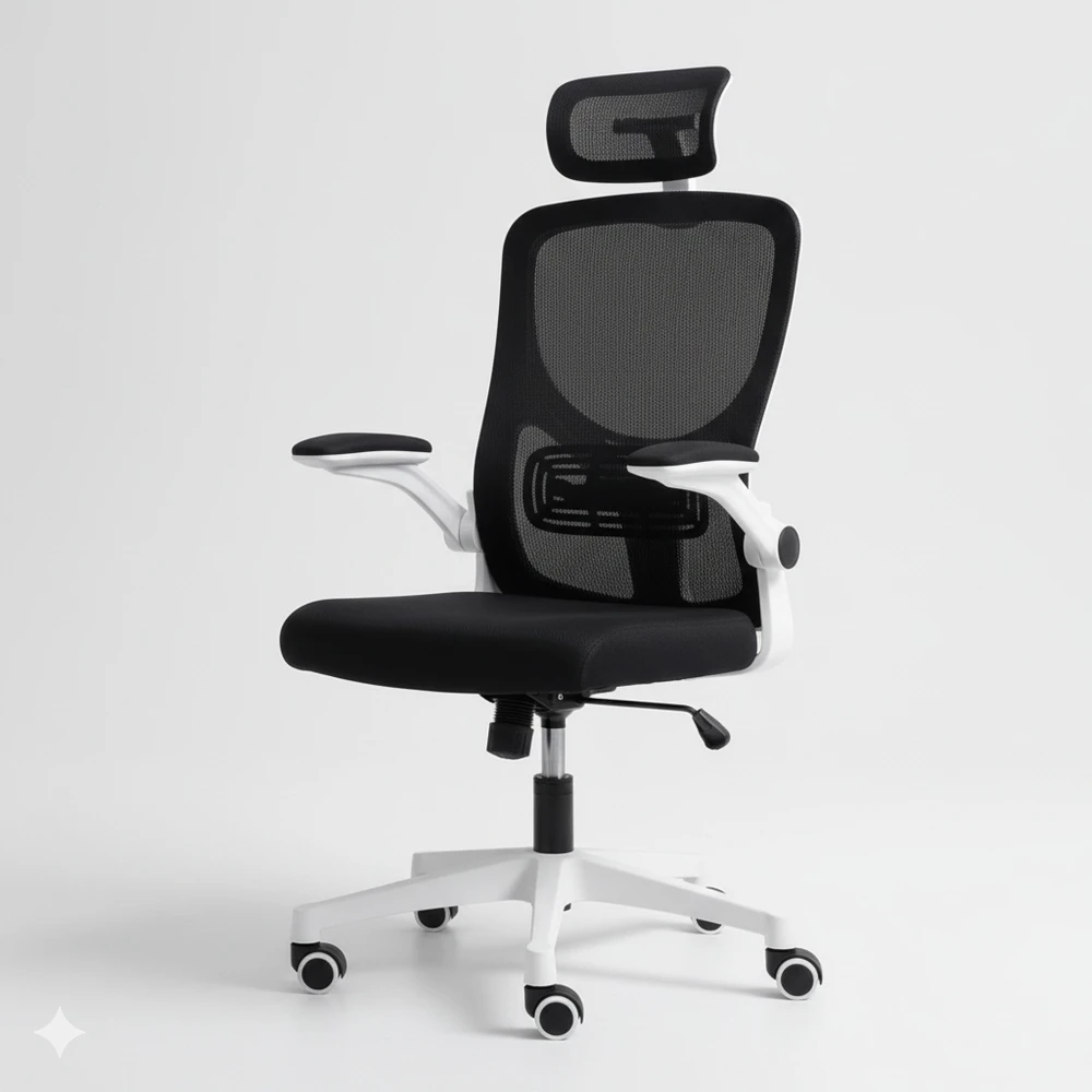 Bez Marki ERGONOMICZNY FOTEL BIUROWY SUKAMASIS MIKROSIATKA FIBI JUODA Baltas