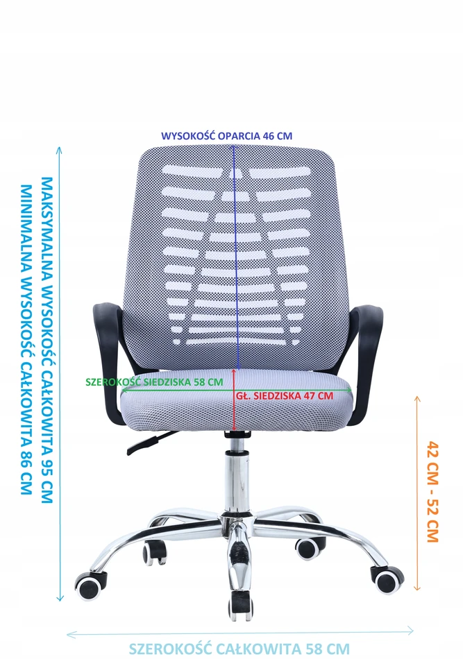 Bez Marki ERGONOMICZNY FOTEL SUKAMASIS Kėdė BIUROWE NEST PILKA