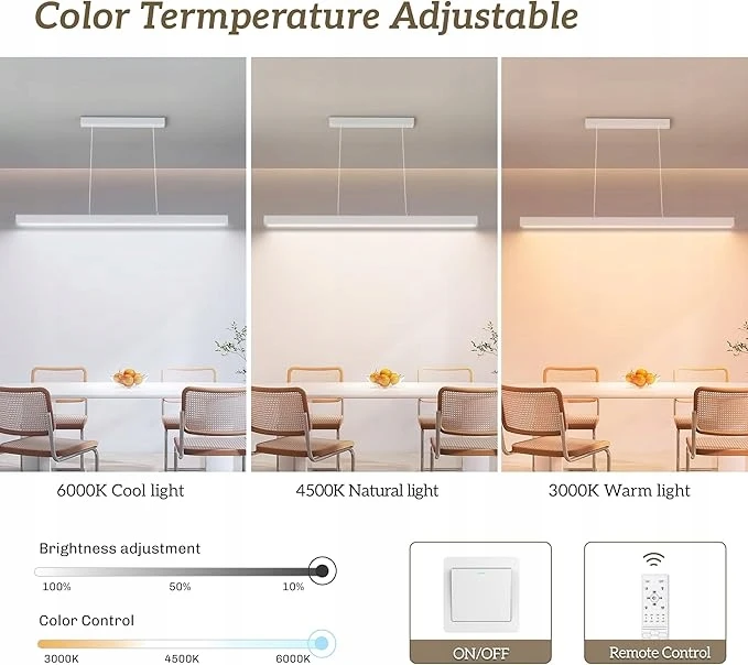 Bez Marki FANLG LAMPA WISZĄCA LED 100CM 40W 4000K REGULOWANA WYSOKOŚĆ