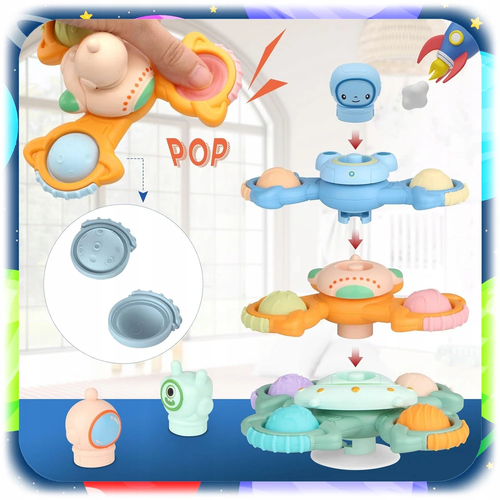 Bez Marki FIDGET SPINNER SU SIURBUČIU JUTIMU ŽAISLAIS 3 VONĖLIŲ VONIA VAIKAMS