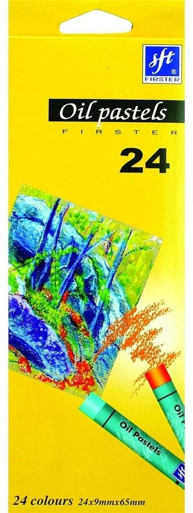Bez Marki Firster PASTELE OLEJNE 24 kolory OKRĄGŁE Kredki MOKRE Szkolne 9 x 65 mm