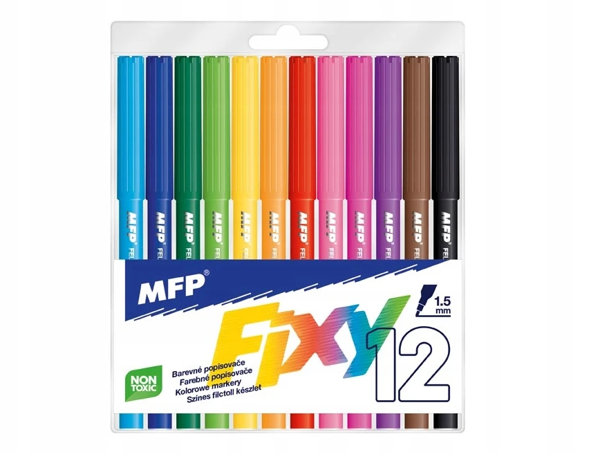 Bez Marki Flamastry PISAKI 12 KOLORÓW MFP